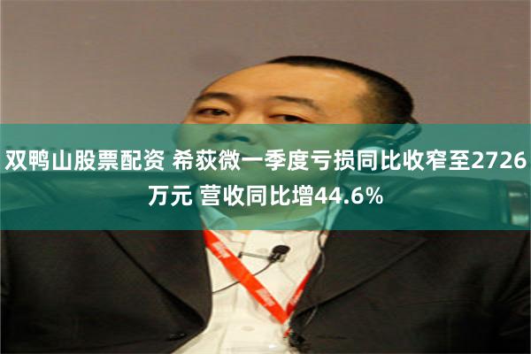 双鸭山股票配资 希荻微一季度亏损同比收窄至2726万元 营收同比增44.6%