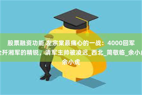 股票融资功能 左宗棠最痛心的一战：4000回军全歼湘军的精锐，清军主帅被凌迟_西北_简敬临_余小虎