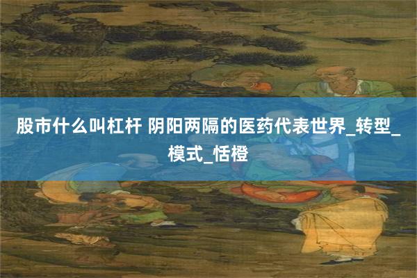 股市什么叫杠杆 阴阳两隔的医药代表世界_转型_模式_恬橙