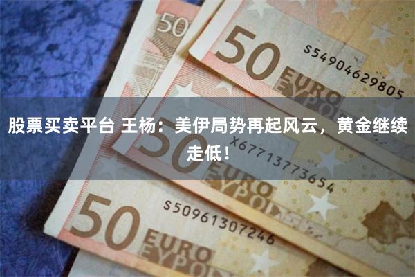股票买卖平台 王杨：美伊局势再起风云，黄金继续走低！