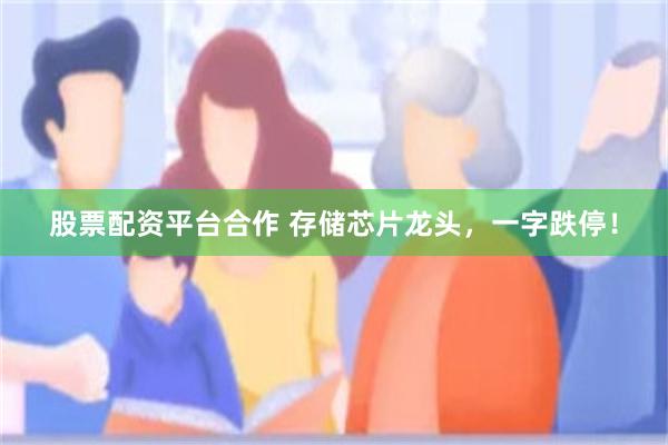 股票配资平台合作 存储芯片龙头,一字跌停!