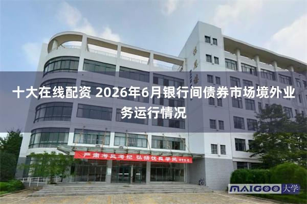 十大在线配资 2026年6月银行间债券市场境外业务运行情况
