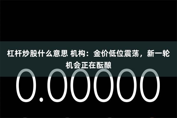 杠杆炒股什么意思 机构：金价低位震荡，新一轮机会正在酝酿