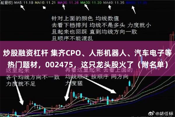 炒股融资杠杆 集齐CPO、人形机器人、汽车电子等热门题材，002475，这只龙头股火了（附名单）