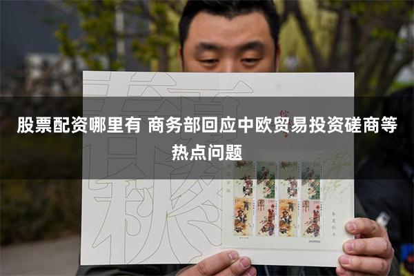 股票配资哪里有 商务部回应中欧贸易投资磋商等热点问题