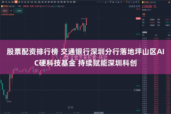 股票配资排行榜 交通银行深圳分行落地坪山区AIC硬科技基金 持续赋能深圳科创