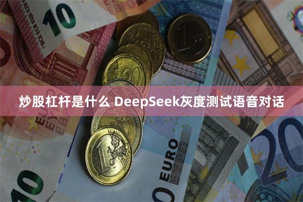 炒股杠杆是什么 DeepSeek灰度测试语音对话
