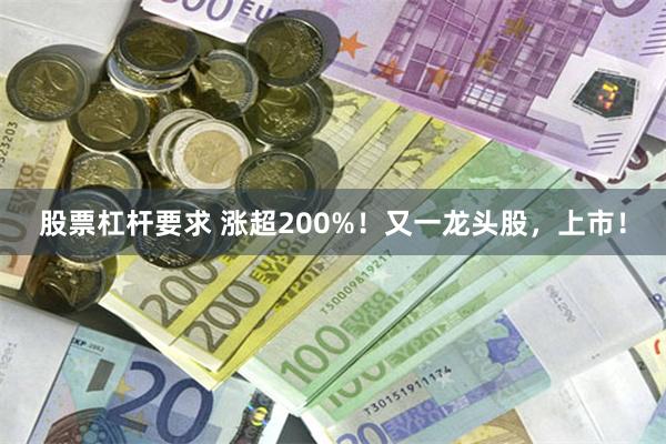 股票杠杆要求 涨超200%!又一龙头股,上市!