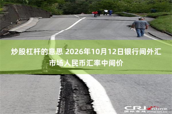炒股杠杆的意思 2026年10月12日银行间外汇市场人民币汇率中间价