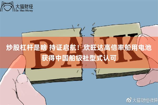 炒股杠杆是啥 持证启航！欣旺达高倍率船用电池获得中国船级社型式认可